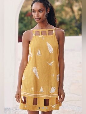 Celandine Square-neck Cutout Mini Dress-Anthropologie